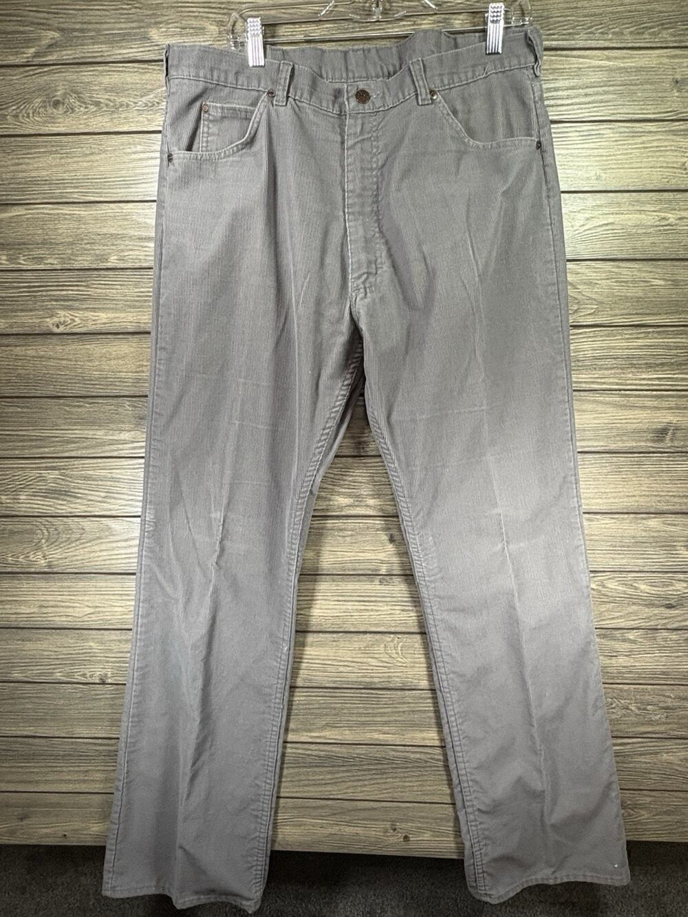 Vintage Roebucks Corduroy Pants Mens 38x32 Gray Tagged Made In USA Workwear